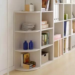 [아이리스] 3단 우드 코너 선반/책꽃이 (높이 88cm)