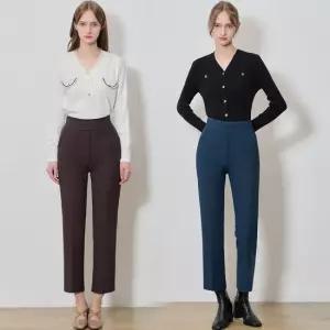 [르오트(LeOT)]  스트레치 세미플레어 밴딩 팬츠