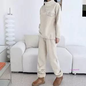 여자 플리스 빅사이즈 소프트 후리스 트레이닝세트 조거 기모안감 셋업opq264