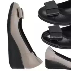 슈굿 성수동 수제화 여성 천연양가죽 웨지힐 통굽 5cm 굽 발볼넉넉 데일리 오피스룩 출근룩 리본 구두