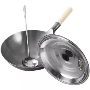 무쇠 웍 주물팬 중화요리 일체형손잡이 프라이팬 30 철 손잡이 단일 팬