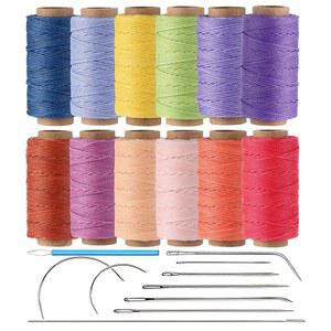 KIVISIN 트렌디한 컬러 왁스 실 0.8mm, 튼튼한 폴리에스터 코드 32야드 스트링 스풀 코팅, 팔찌 브레이딩, 마이크로 매듭, 바느질, 스티칭, 책 바인딩, 마크라메 제작용