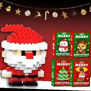 크리스마스 캐릭터 나노블럭 산타클로스 루돌프 트리 조립 블록 완구 홈 인테리어 장식 아동 성인 취미