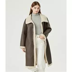 페이크레더 양털 롱 무스탕 코트 (BW4CT004L0)