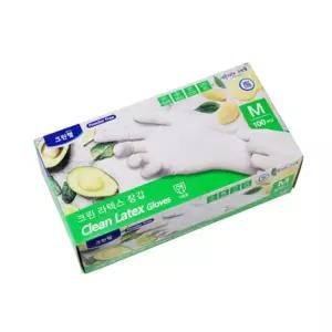(사이즈 M 100매 화이트) 크린？N 라텍스 장갑/위생/국내산/세이프/국산/터치/대용량/베이지/주방용/니트릴