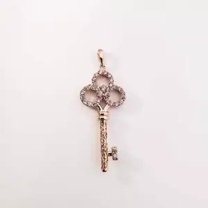 14k 18k 골드키 심플 열쇠 펜던트 데일리 여자 목걸이 명품 랩다이아몬드 팬던트