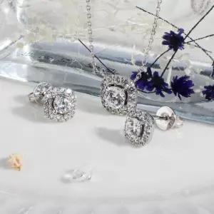 5부 다이아 목걸이 3부 귀걸이 랩 IGI GIA 예물 세트 스퀘어 빛의 정원 결혼