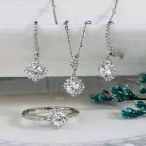 3부 다이아 예물 세트 랩 IGI GIA 까멜리아 귀걸이 목걸이 반지 프로포즈 기념일