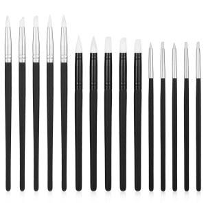예술 공예 조각을 위한 15팩 실리콘 페인트 브러시, 5가지 다양한 모양의 고무 , 도자기 점토 세라믹 모델링 네일 아트 DIY 프로젝트 아티스트 도구