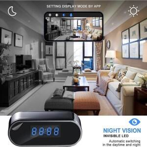 HD 1080P 탁상시계 미니 소형 알람 설정 무선 와이파이 IP P2P 카메라 IR  캠코더 가정용  감시 웹캠