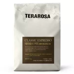 테라로사 클래식 사무실 데일리 에스프레소 프로 원두커피 홀빈(분쇄안함) 1kg 1개