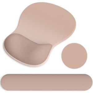 컴퓨터 키보드, 통증 완화, 논슬립 PU 베이스, 게임용 손목 지지 기능이 있는 인체공학적 마우스 패드 및 키보드 손목 보호 기능이 있는 마우스 패드, 손목 보호 기능이 있는 마우스 패드, 사무실, 브라운