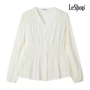 [롯데백화점]르샵 허리 스모크 밴딩 V넥 버튼 블라우스 BPABL002A