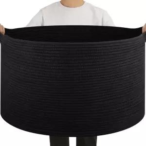 거실용 OIAHOMY 90L 담요 바구니 손잡이가 있는 대형 23인치 x 13인치 담요용 세탁 베개 어린이 반려견용