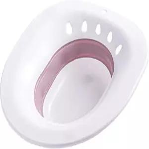 좌욕탕 치질용 - 화장실 시트용 산후조리용 여성용 좌욕 키트 접이식 넓은 좌석 공간 딥볼 핑크