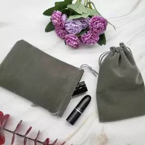 메이크업 그레이 벨벳 화장품 파우치 이너