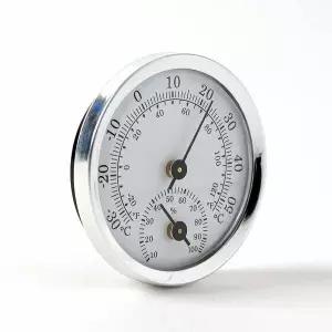 GDM 아날로그 원형 실버 온습도계