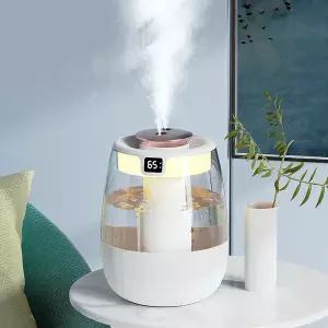 미니 가습기 듀얼분사 UV 자외선 살균 습도표시 초저소음 은은한 무드등 안개분사 가정용 사무실