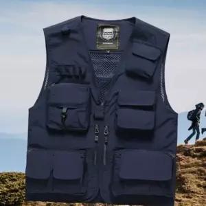 남성 등산 조끼 다용도 기능성 작업 남성 레저 조끼 야외 메쉬 포켓 민소매 사냥 망사 낚시 촬영 배달