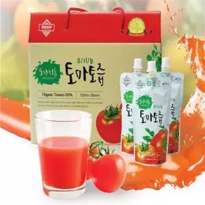 하늘농부유기농 유기농 착즙 100% 아침 건강 오가티움 토마토즙 20포, 2개