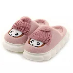 [하프클럽/]실내화 모자인형 털실내화 핑크 택1 거실화