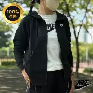 [국내매장 AS가능] 나이키 우먼스 에센셜 풀집업 후드 블랙 BV3343-010