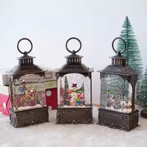 [NS홈쇼핑]직사각 투명 랜턴 크리스마스 오르골 워터볼 LED 스노우볼 무드등 조명..