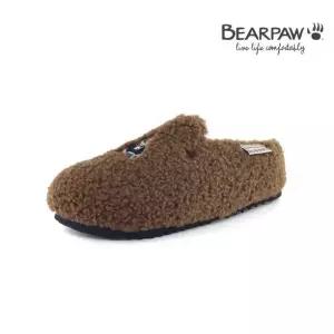 [롯데백화점]베어파우 MINDY BEAR KIDS 아동 후리스 털 뮬 방한 슬리퍼 K818002OD-K 카멜 3센치