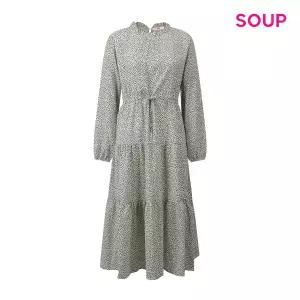 [롯데백화점]SOUP 프릴넥 포켓 롱 원피스 S61OP03