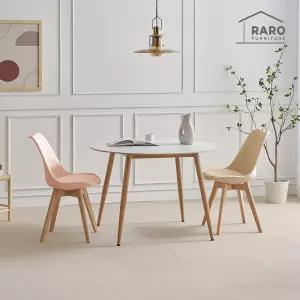 [/착불배송] 코코 1050 원형 포세린 통 세라믹 원목 패턴 식탁 세트 (식탁+의