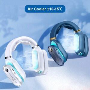 휴대용 목 선풍기 여름 에어 쿨러 블레이드리스 선풍기 USB 리프리스 팬 쿨링 컨디셔너 웨어러블 넥밴드 선풍기 따뜻한 히터