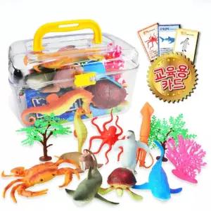 유아 바다생물 상어 펭귄 꽃게 해마 피규어 세트 장난감 유치원 물고기인형 모형