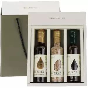 [G] 국내산 기름 선물세트 3호 참기름180ml+들기름180ml+볶음참깨90g)