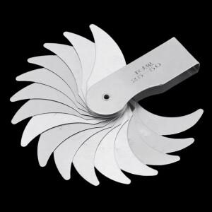 R25-50MM 반경 게이지 16 블레이드 스테인레스 스틸 피치 확인을 위한 금속 R 사용하기 쉬운 고경도