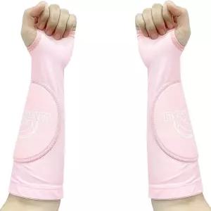 YIKANGHENG 배구 보호 장비 스포츠용 라텍스 패드가 있는 검은색 탄성 팔 소매 1쌍