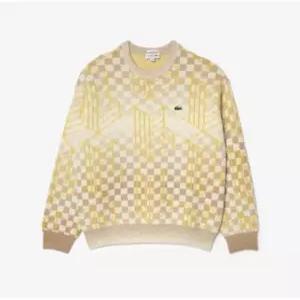 [LACOSTE] 라코스테 남녀공용 모노그램 자카드 크루넥 풀오버 니트 (AH0812)