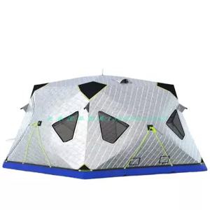 원터치 그린 육각 방한 큐브 대형 베이지 낚시 텐트