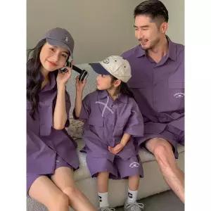 패밀리룩 가족룩 반팔 부자 커플 쉬폰 모자 모녀룩 티셔츠