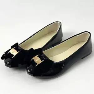 검정 플랫 에나멜 여성 단화 구두 리본 둥근코 코디 연말모임패션화 직장인출근룩코디