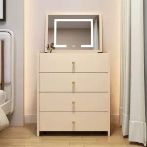 일체형 화장대 미니멀라이프 심플 조명 수납장