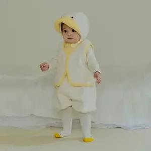 리틀티니 유아 스노우덕 베스트 아이보리 아기 겨울 의상 신생아 조끼