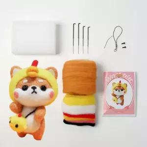 DIY 동물친구 양모펠트 키트(병아리시바견)/어린이/초등/만들기/키트/세트/인형/공예/재료/시바견/강아지