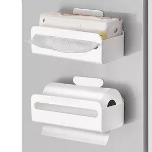 Poeland 종이 타월 건조기 시트 물티슈 장갑 디스펜서용 마그네틱 티슈 박스 홀더 2팩 냉장고 오븐