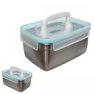 유바라 밀폐 스텐김치통 밀페용기 반찬통 냉장고 3.4L