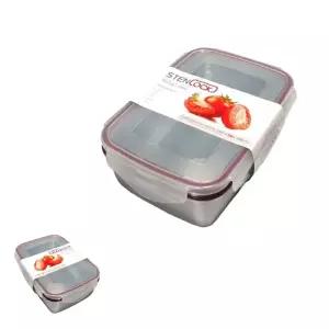 유바라 냉장고 밀폐 용기 김치통 보관 번천 스텐반찬통 1.7L