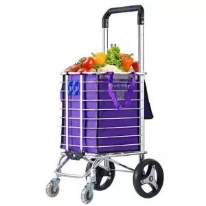 2륜 버전 쇼핑 큰바퀴 EVA 폴딩 시장바구니 휴대용 카트