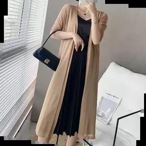 니트볼레로 로브 시스루 롱 가디건 얇은 옷 간절기 직장인 등원룩