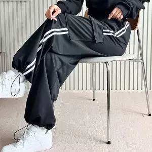 허리끈 밴딩 포켓 2선 카고바지 와이드팬츠 할머니바지 여자슬랙스 키작녀 여성조거 배기 누빔 몸빼 코듀로