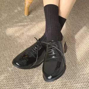 레이스업 로퍼 옥스퍼드화 구두 에나멜 단화 할인가 2257948 J