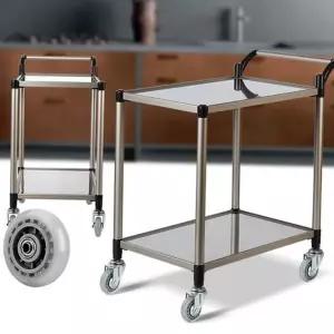 이동식 서빙 카트 업소용 무소음 조립식 스텐레스 서빙 카트 주방 식당 가정용 선반 운반